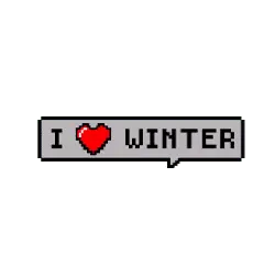 I Love Winter - pixel art - High Resolution PNG