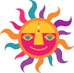 Colorful Sun Face - sun face - Free Download PNG