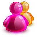 Pink and Orange Glowing Human Icon - icon - Transparent Background PNG