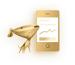 Gold Phone and Dog - phone - Transparent Layer PNG