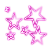 Neon Star Pattern - neon light - Transparent Background PNG
