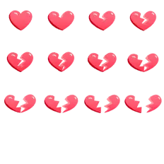 Broken Heart - heart - black background - No Background PNG