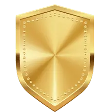 Gold Shield - sign - gold - No Watermark PNG