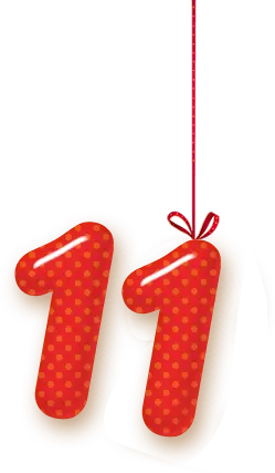 Number 11 - ribbon - Transparent Background PNG