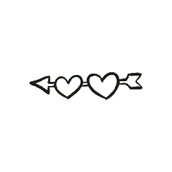 Two hearts pierced by an arrow pattern - heart shape - Transparent Layer PNG