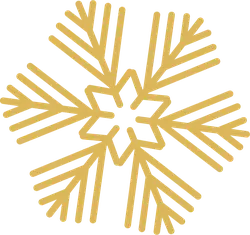 Snowflake - lines - gold - High Resolution PNG