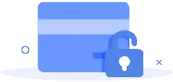 Blue Lock and Card - protection - Transparent Background PNG