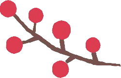 Red Fruits on a Branch - nature - PNG