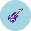 Colorful Electric Guitar - guitar - Transparent Background PNG