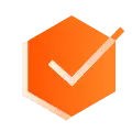 Orange Hexagon Checkmark Logo - icon - Lossless PNG