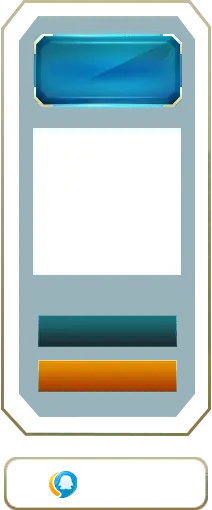 Blue Button Interface - Transparent Background PNG