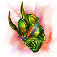 Green Demon Head - mask - High Resolution PNG