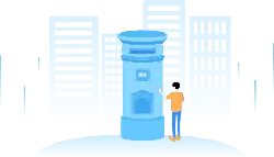 Blue Cylinder Building - night - No Watermark PNG