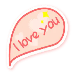 I Love You Sticker - shining - Transparent Background PNG