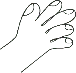 Open Palm - line drawing - Lossless PNG