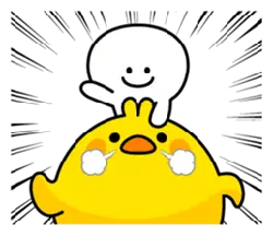Yellow Duck and White Rabbit - interaction - PNG Images
