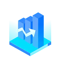 Blue Bar Chart - growth - trend - Transparent Background PNG