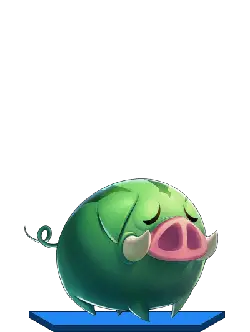 Green Pig - game character - Transparent Background PNG
