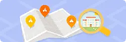 Building in Magnifying Glass - location - No Background PNG