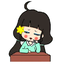Girl with Flower - illustration - No Watermark PNG