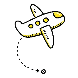 Airplane - cartoon - No Background PNG