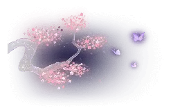 Cherry Blossom Tree and Butterflies - nature - PNG Images