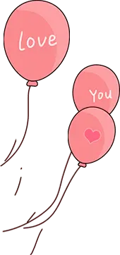 Love Balloon - pink - Transparent Layer PNG