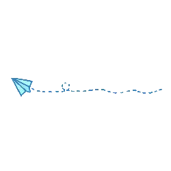Blue Paper Airplane - line - High Resolution PNG