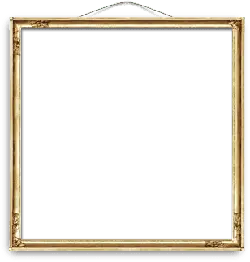 Gold Picture Frame - hanging - PNG