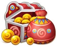 Treasure Chest and Coins - decorations - High Resolution PNG