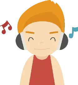 Cartoon Character Listening to Music - happiness - No Watermark PNG