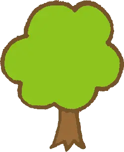 Cartoon Tree - green - High Quality PNG