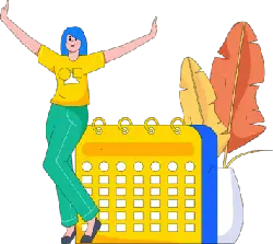 Blue-haired Girl - calendar - No Background PNG