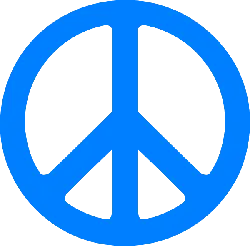 Peace Symbol - blue - High Resolution PNG