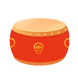 Drum - instrument - yellow - No Background PNG