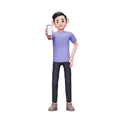 Cartoon Character with Phone - selfie - PNG Images