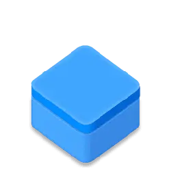 Blue Cube - simple style - design element - Transparent Background PNG