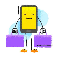 Shopping Phone - bag - Transparent Background PNG