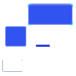 Blue Rectangular Frame - minimalist style - PNG Images