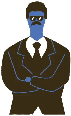 Blue Suit Man - illustration - Free Download PNG