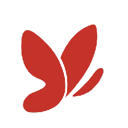 Red Butterfly - logo - Transparent Background PNG