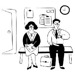 Waiting Man and Woman - office - High Resolution PNG