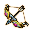 Golden Bow and Arrow - equipment - No Background PNG