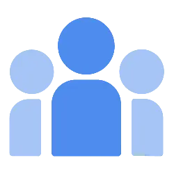 Three Blue Human Icons - minimalist - Free Download PNG