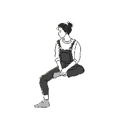 Girl in Overalls - minimalism - Transparent Background PNG
