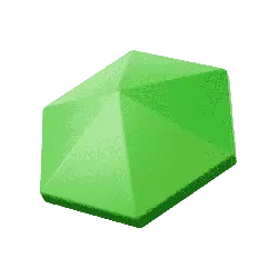 Green Polyhedron Gemstone - geometric shape - No Watermark PNG