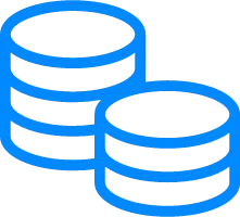 Blue Cylindrical Icon - information - High Resolution PNG