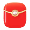 Red Handbag - gold - Free PNG