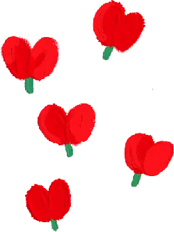 Red Flowers - art - painting - High Resolution PNG