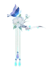 Butterfly Hair Accessory - pearl - High Resolution PNG